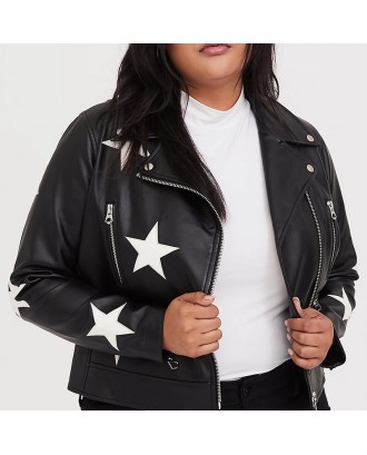 Lovely Casual Star Zipper Design Black Coat