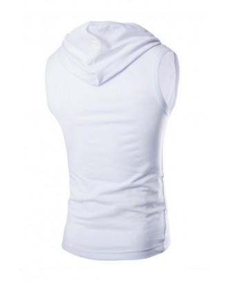Lovely Casual Hooded Collar White Cotton Vest